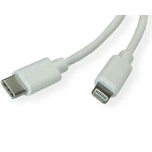 Roline USB2.0 kabel za punjenje i prijenos podataka TIP-C(M)-Lightning 8-pin(M), 1.0m, bijeli   / 11.02.8323